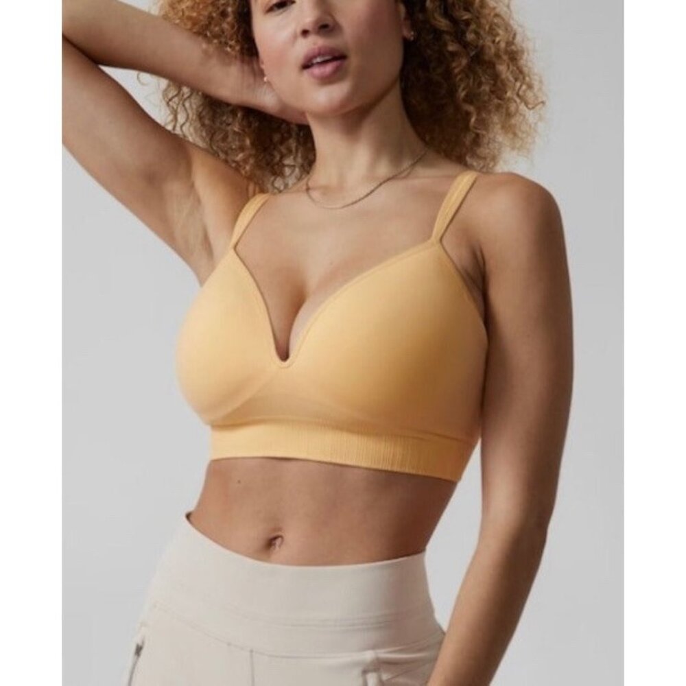 Athleta M Women's Embrace Sports Bra Cup D-DD Size Medium Yellow